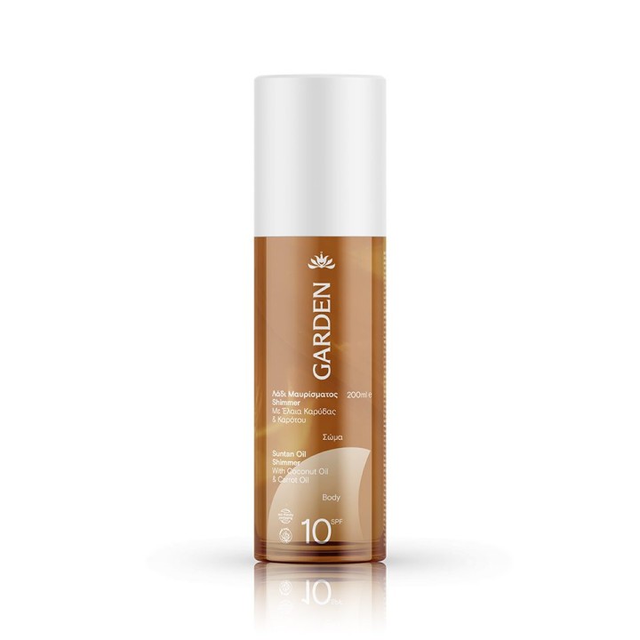Garden Suntan Oil Shimmer With Coconut & Carrot Oil SPF10 200ml