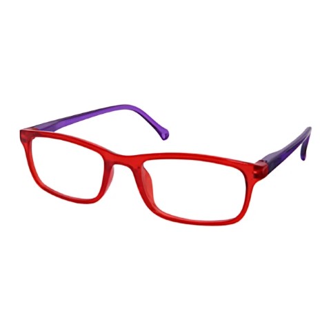 Eyelead Presbyopia Glasses E215 Red with Purple Arms, +2.25