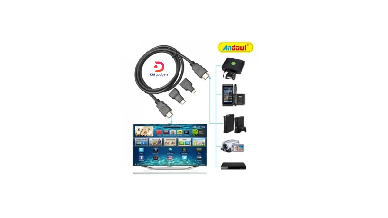 416C#Andowl®Q-HD310 4K Ultra HD Cable HDMI Male to Male 1.5m – Black