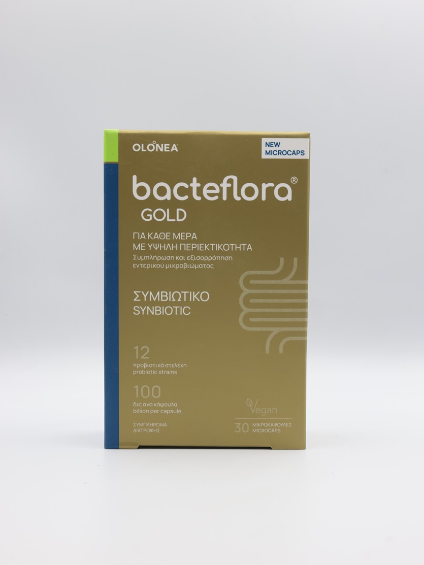 Olonea Bacteflora Gold Synbiotic With 12 Probiotics 30 Veg Caps