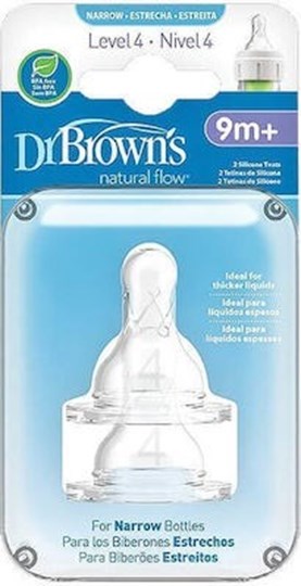 Dr. Brown Narrow Option + Nipple Level 4 9m+,2 pack