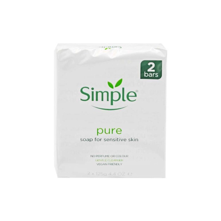 Simple Pure Soap For Sensitive Skin Twin Pack 2 X 125G