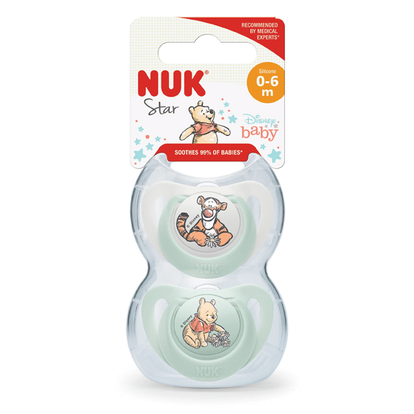 Nuk Star Disney Winnie The Pooh Silicone Soother 2 Pcs