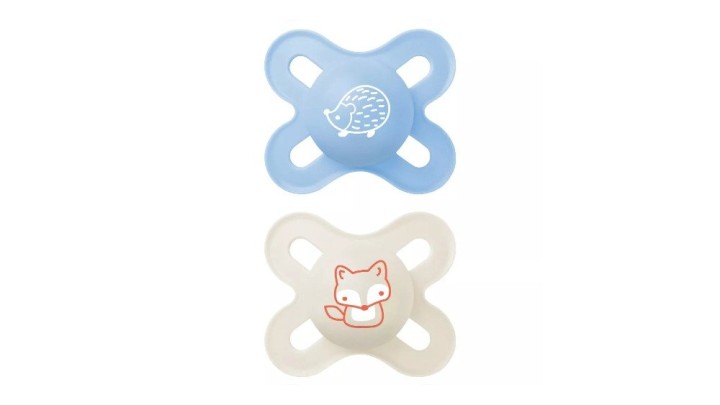 Mam Start Silicone Soother 0-2M, Color Blue-White (Pack Of 2)