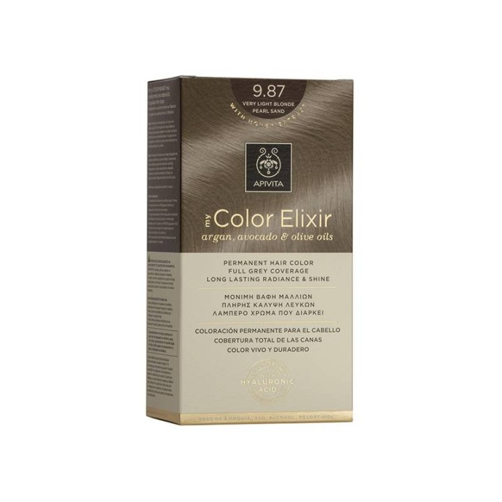 Apivita My Color Elixir  Hair Dye Color 9.87 Very Light Blond Pearl Sand