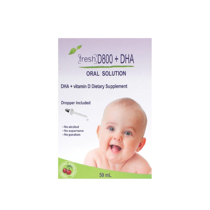 Fresh D800+Dha Oral Dietary Supplement 50 Ml Liquid