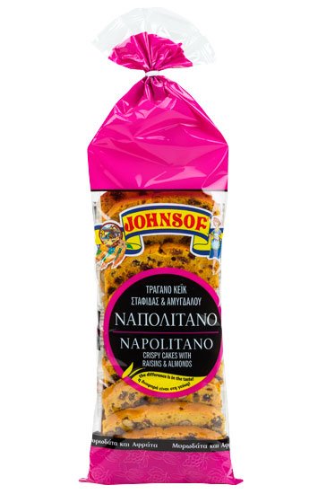 Johnsof Napolitano Crispy Cakes With Raisins & Almonds 240Gr