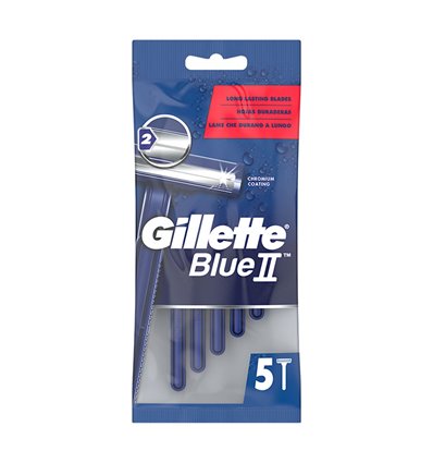 Gillette Blue Ii Men'S Disposable Twin Blade 5 Razors