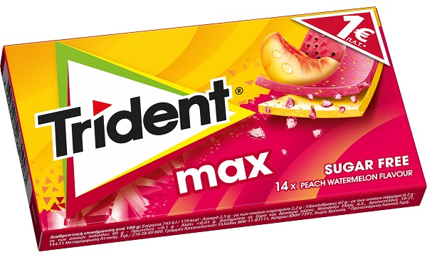 Trident Max Peach And Watermelon Sugar Free Gums 27G