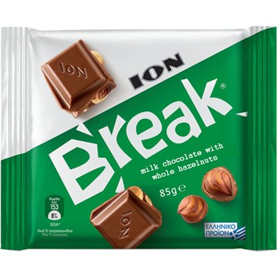 Ion Break Milk Chocolate Bars With Whole Hazelnuts 85G