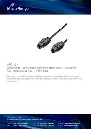 Mediarange Optical Toslink 2.2Mm 1.5M