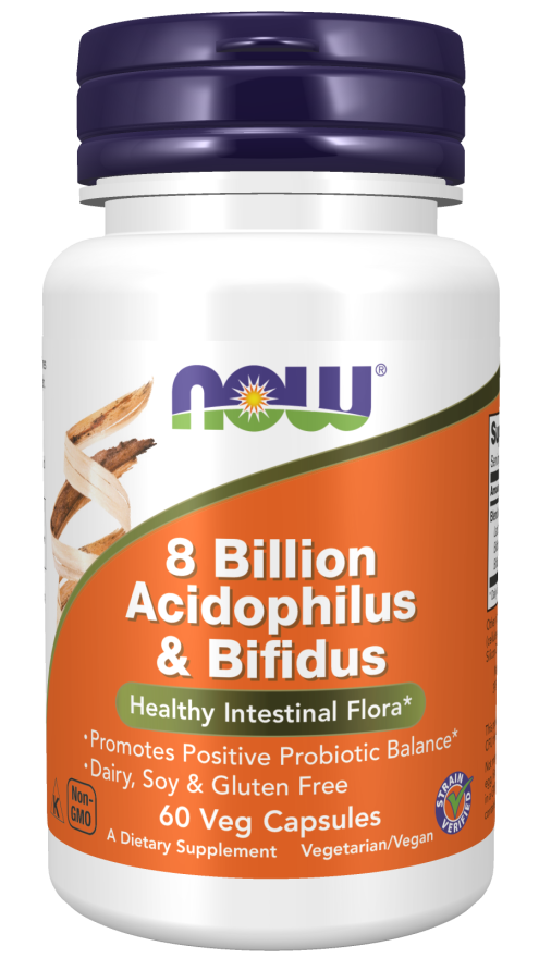 Now Foods 8 Billion Acidophilus & Bifidus 60 Veget.Capsules