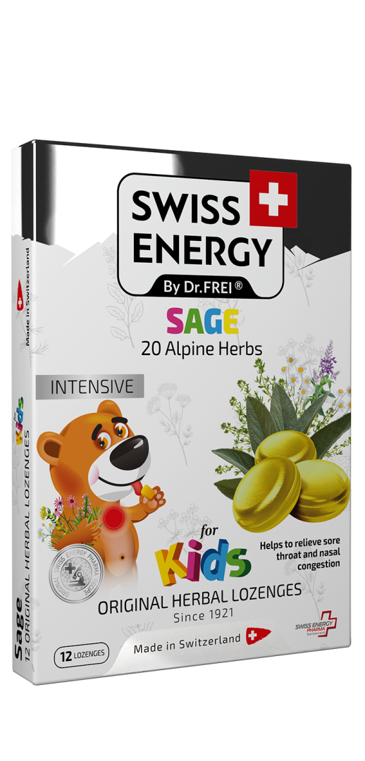 Swiss Energy Sage x 12 Kids Lozenges