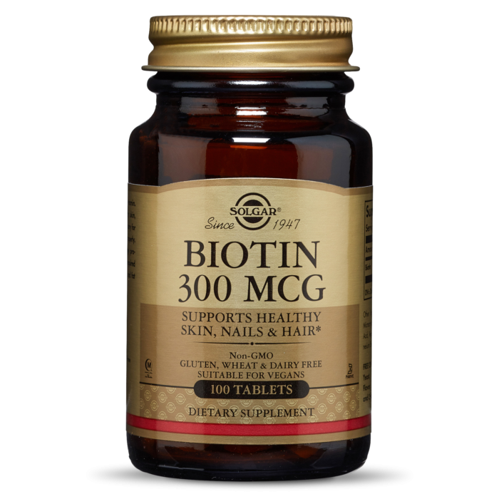 Solgar Biotin 300Mg Promotes Healthy Skin Nails & Hair 100 Tablets