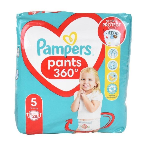 Pampers Pants 360° Baby Diapers-Pants No5 (12kg-17kg) 28pcs