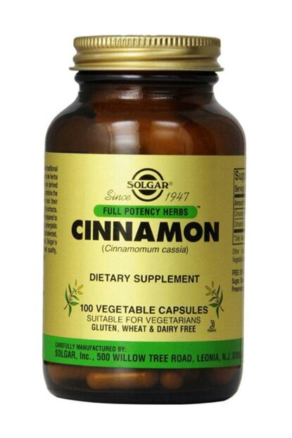 Solgar Cinnamon Full Potency Herbs 100 Capsules