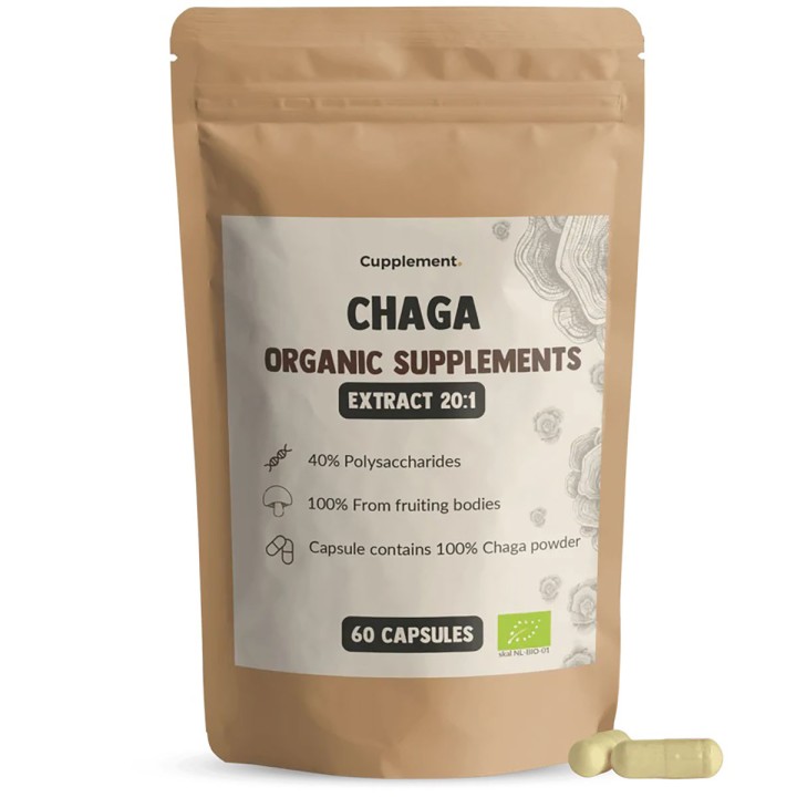 Cupplement, Organic Chaga Extract, 60 Capsules