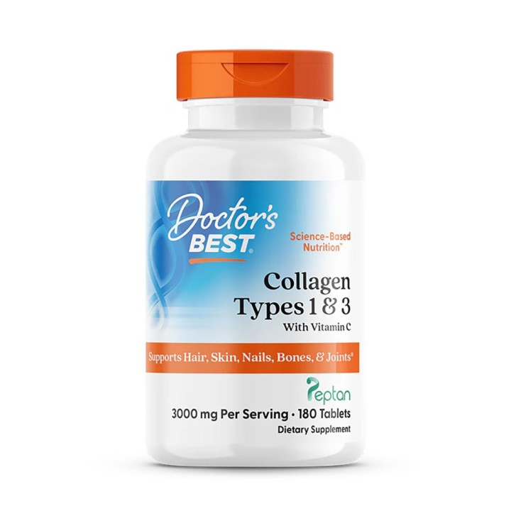 Doctor's Best, Collagen Types 1 & 3, 1,000 mg, 180 Tablets