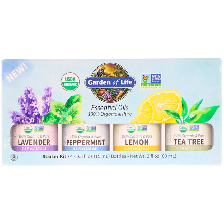Garden of Life, Organic Essential Oil Starter Pack, set of 4