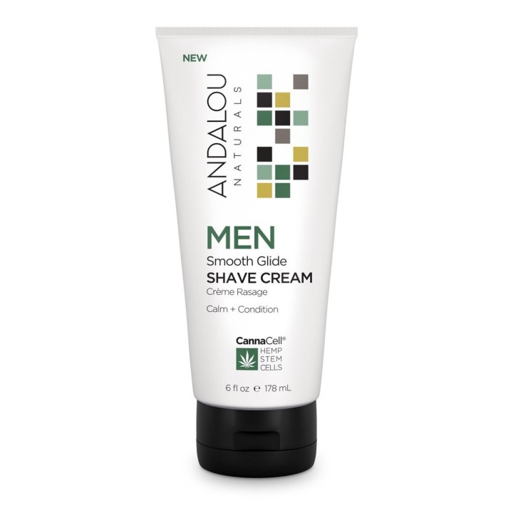 Andalou Naturals CannaCell Smooth Glide Shave Cream for Men 178ml