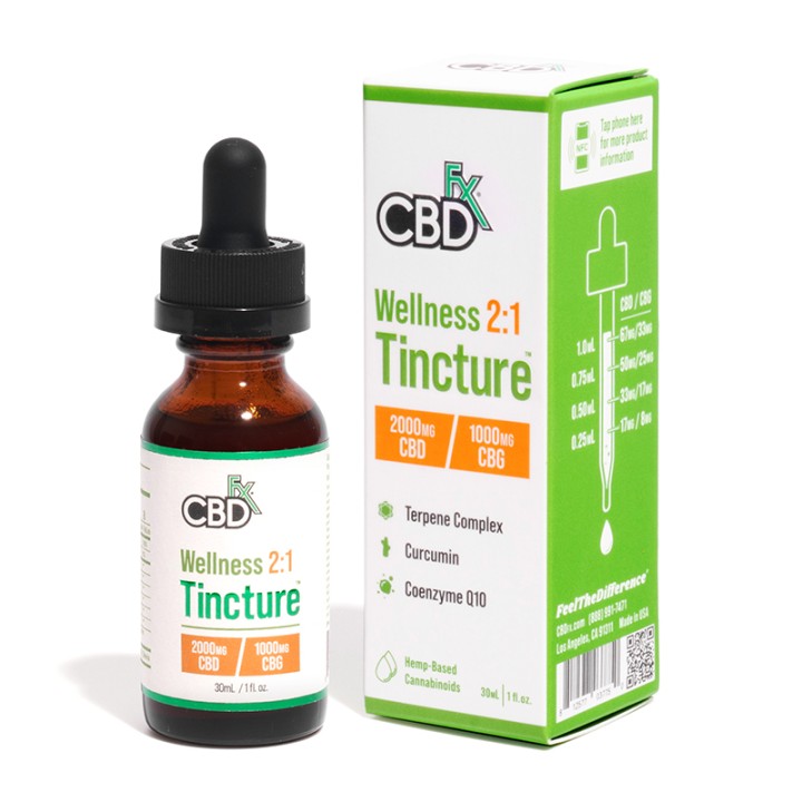 CBDfx, Organic Ultimate Wellness CBD Tincture Oil, 2000mg