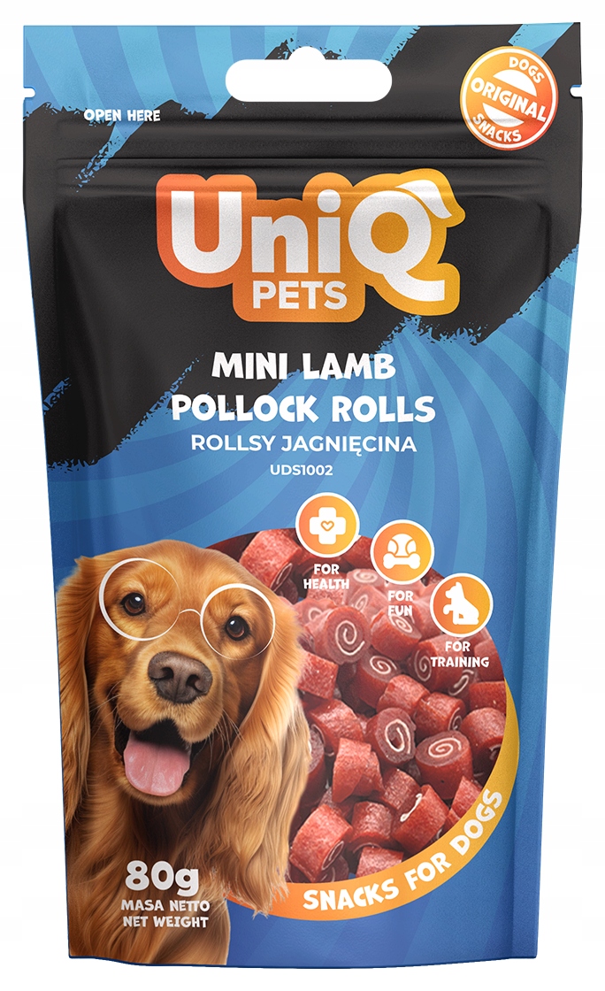 Uniq Pets Dog Snacks Mini Lamb And Pollock Rolls - 80gr
