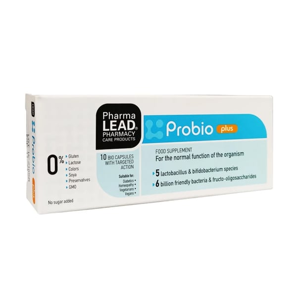 PHARMALEAD Probio Plus for Smooth Gut Function & Restoration of Intestinal Flora 10 Capsules