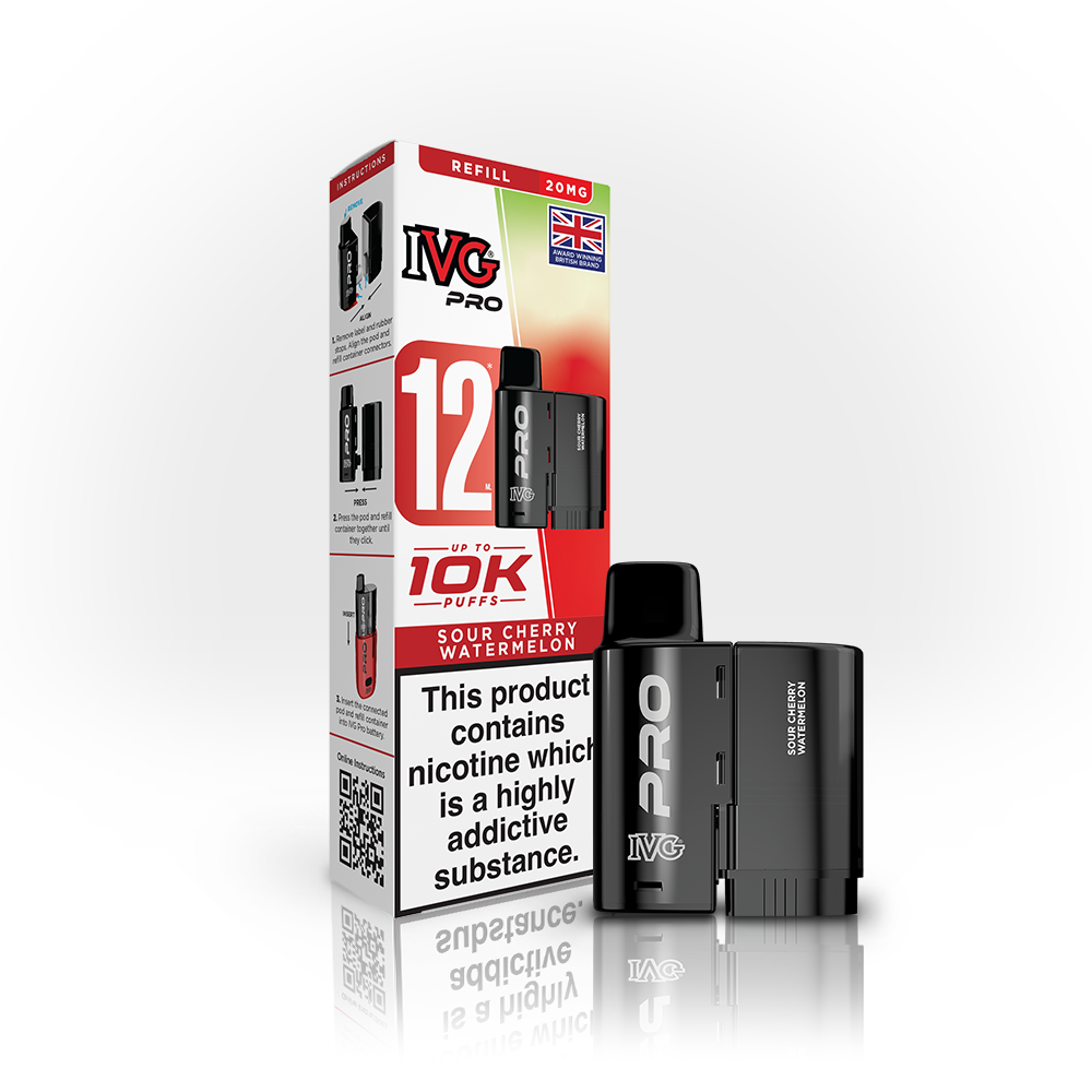 IVG PRO REFILL 12-SOUR CHERRY WATERMELON 10K PUFFS