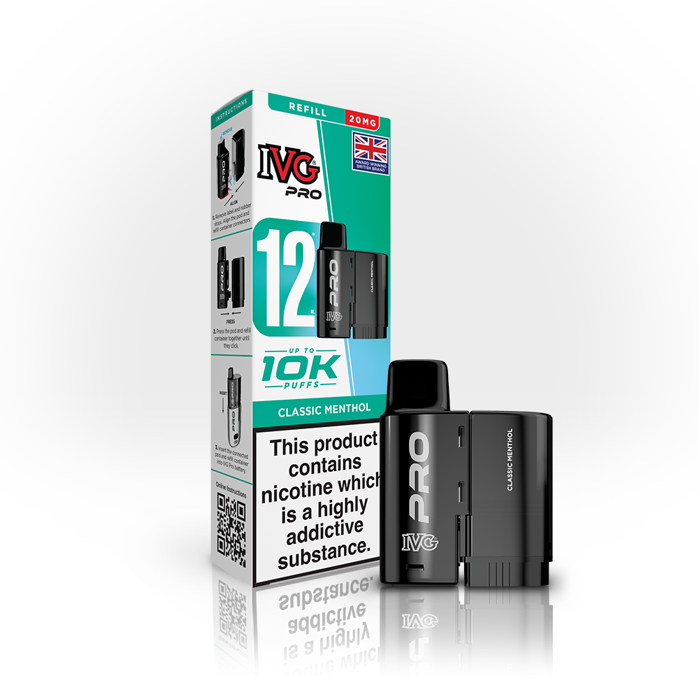 IVG PRO REFILL 15-CLASSIC MENTHOL 10K PUFFS