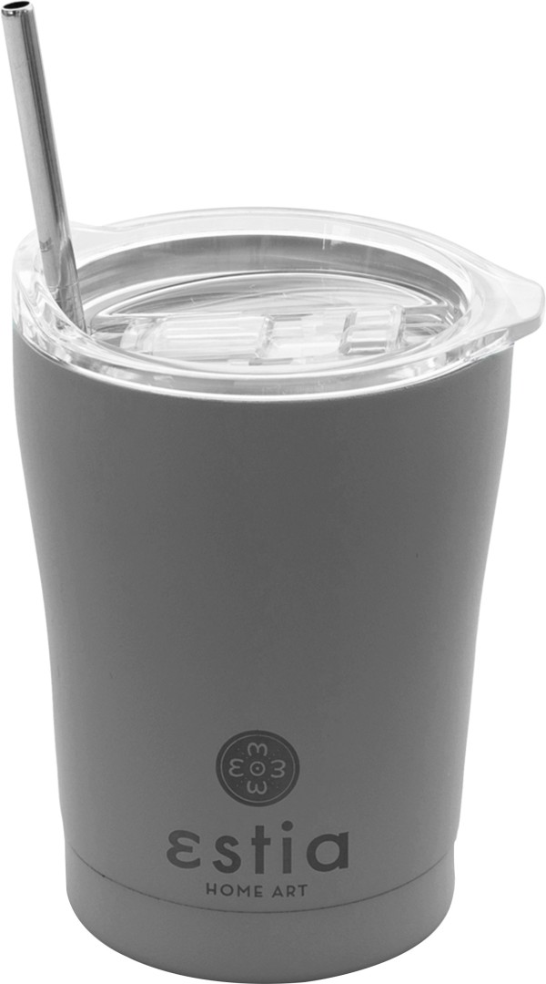 Estia 01-12441 Travel Insulated Tumbler "Save The Aegean" 350Ml Grey Colour