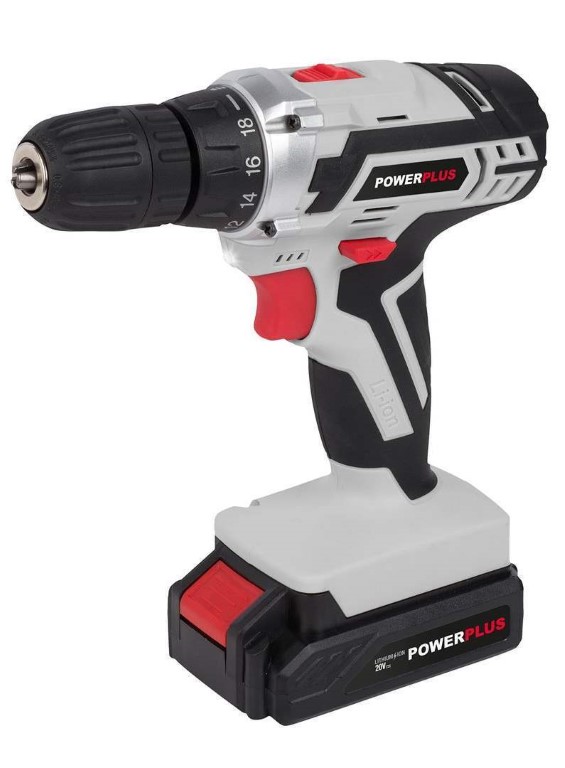 POWERPLUS POWC1071 CORDLESS DRILL/SCREWDRIVERDRILL 20V 1.3 AH