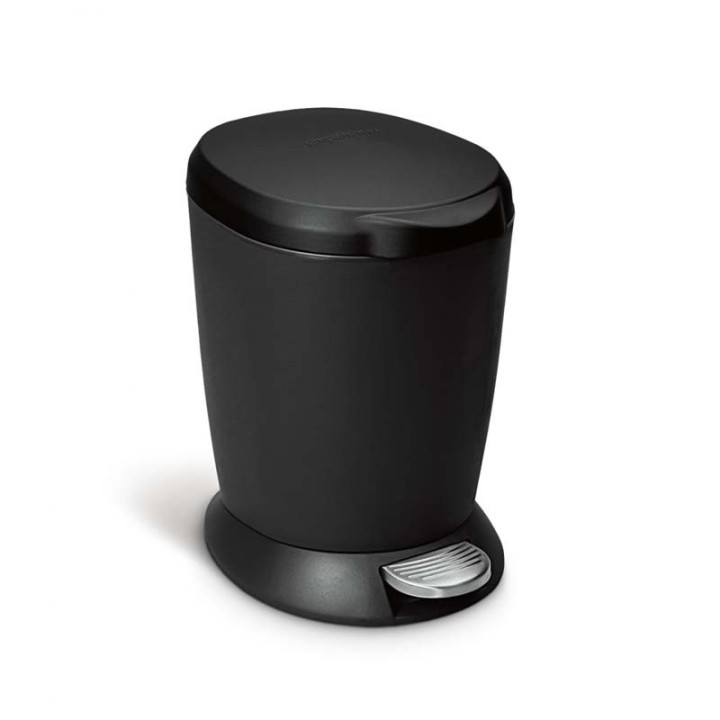 SIMPLEHUMAN PLASTIC PEDAL BIN 6L - BLACK
