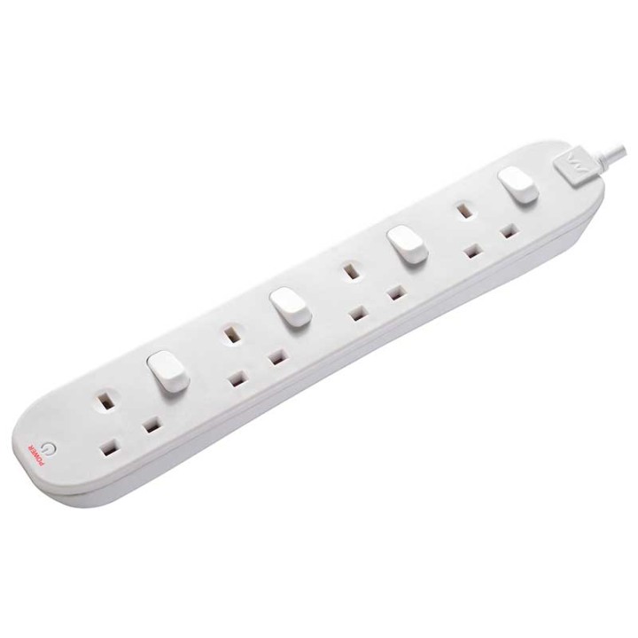 BG MASTERPLUG SWITCHED EXTENSION LEAD WITH 4 SOCKERS 2 METERS