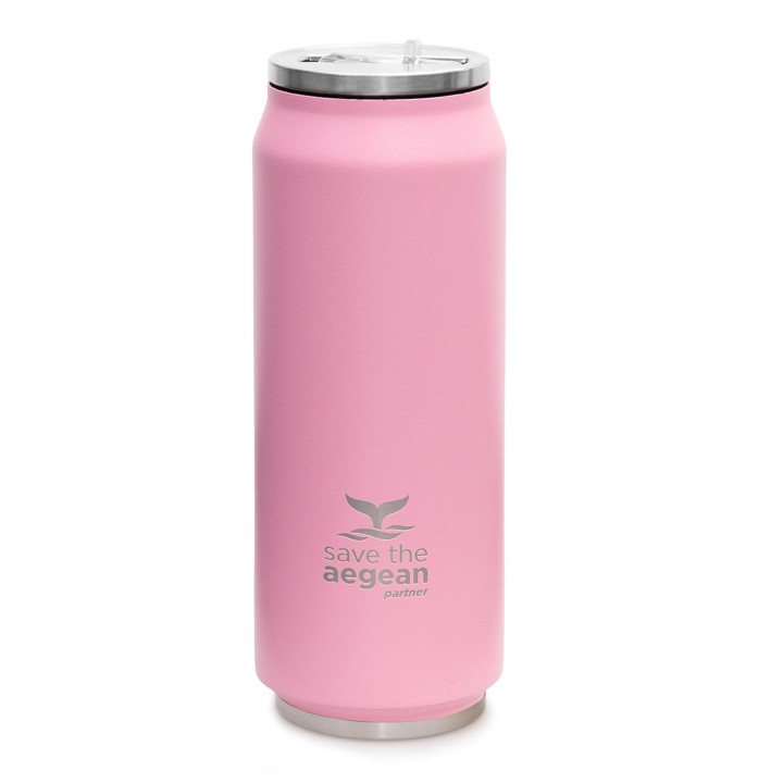 Estia 01-10317 Travel Insulated Tumbler Save The Aegean Blossom Rose Colour 500Ml