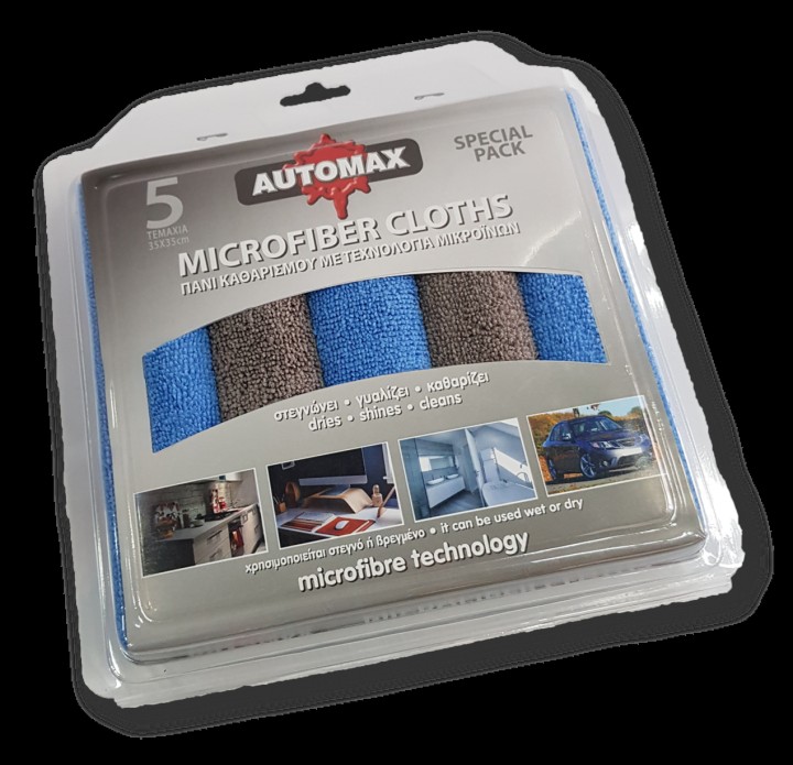 AUTOMAX MICROFIBER CLOTHS SPECIAL PACK SET 5PCS 35X35CM BLISTER