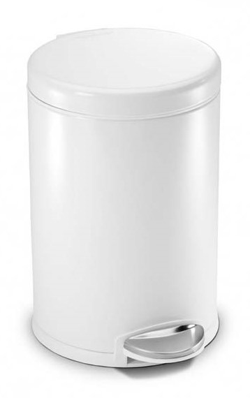 SIMPLEHUMAN STEEL ROUND BIN 4.5L - WHITE