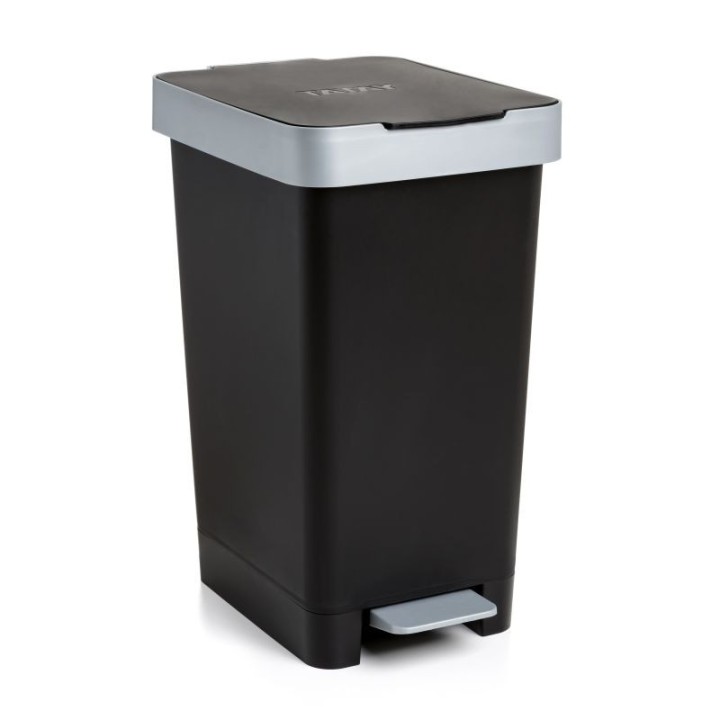 TATAY SMART PEDAL BIN 25L - BLACK/SILVER