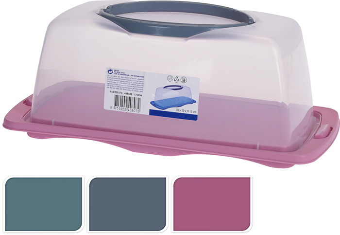 CAKE DISH RECTA NGULAR 4 ASSORTED COLORS