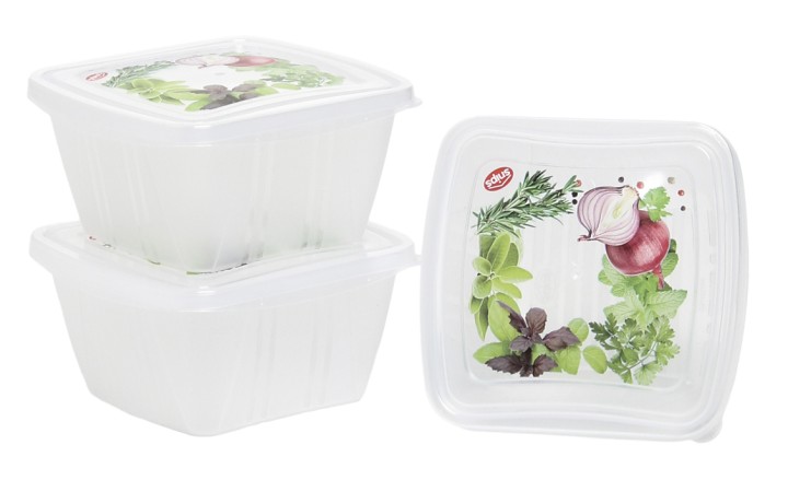 SNIPS FRESH CONTAINER SQUARE  0.25LTR  3PCS