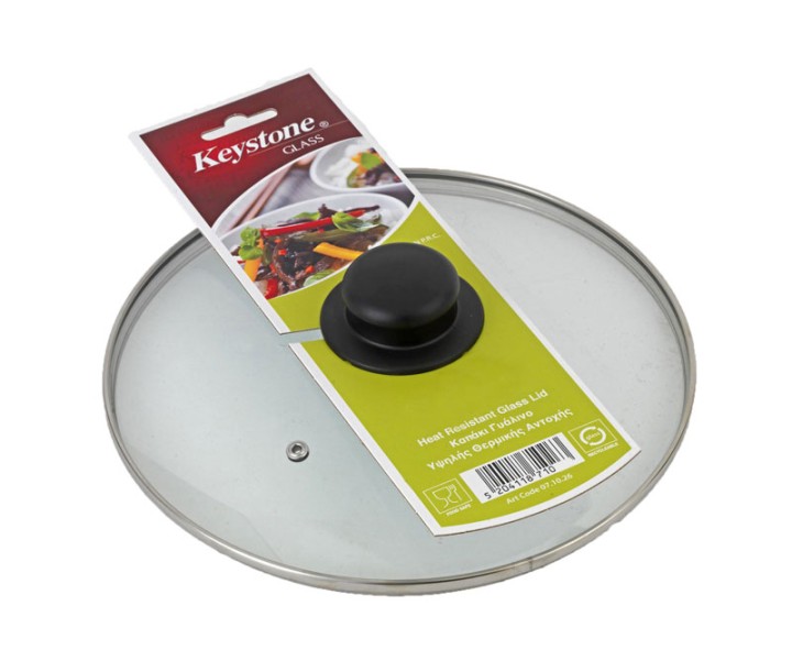 GLASS LID 32CM STAINLESS STEEL