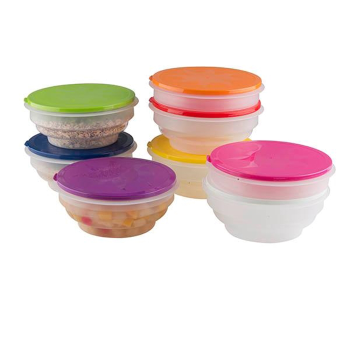 BOWL PLASTIC FOLDABLE 1,4L 8 ASSORTED COLORS