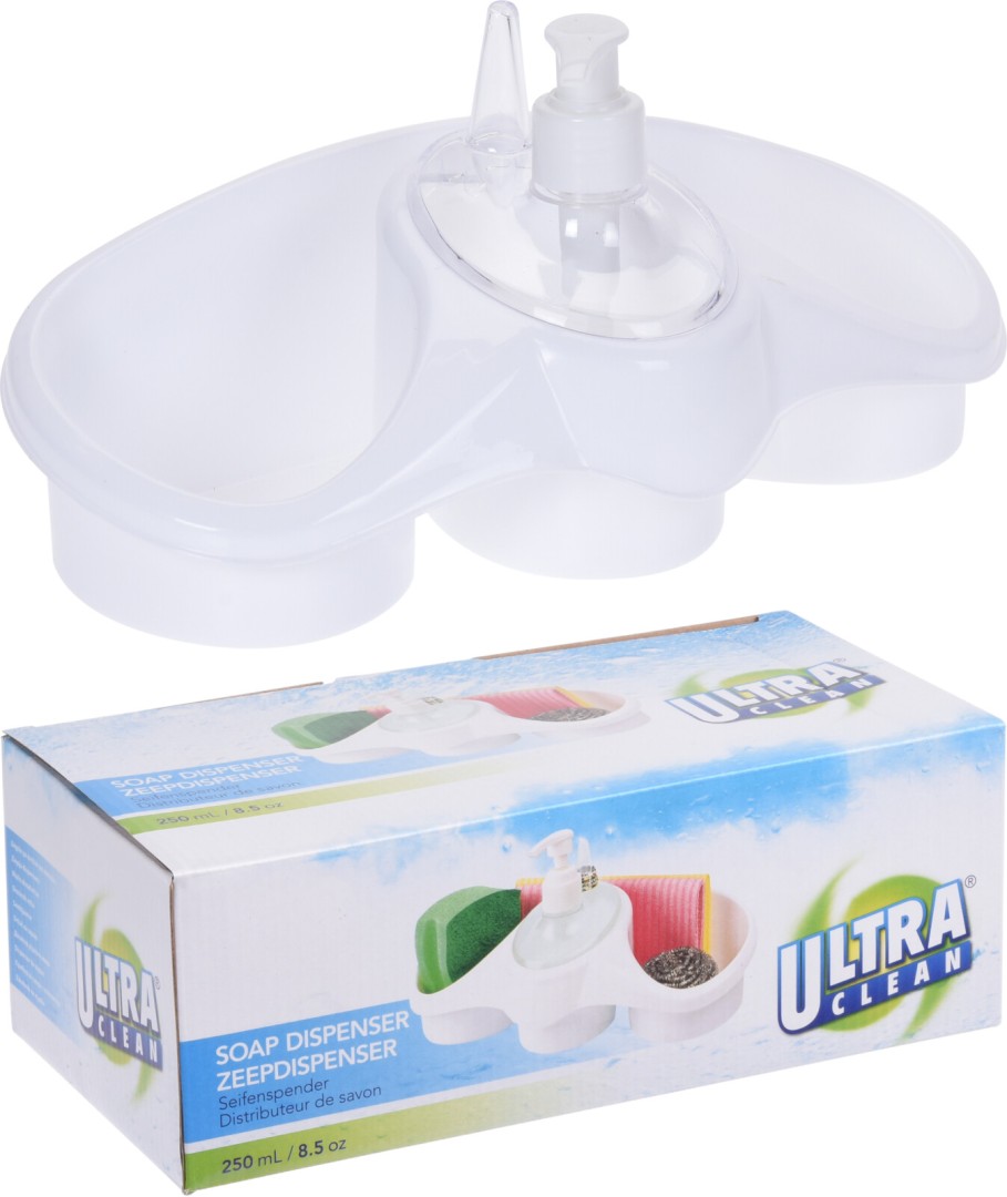 SOAP DISPENSER WITH TWO SPONGE