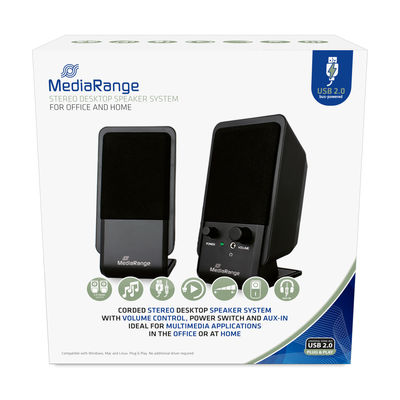 Media Range Mros352 Desktop Speaker Usb Black Colour