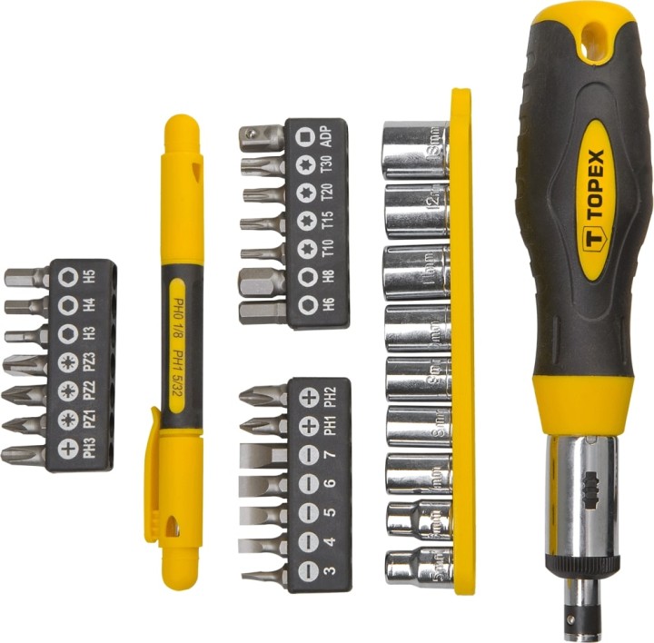 TOPEX 34PCS SET BITS&SOCKETS