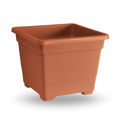 VECA PLASTIC PLATE SQUARE 18X18X14CM TERRACOTTA