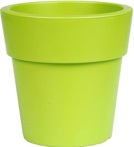 VIOMES LINEA ROUND LOW FLOWERPOT 20X18,5CM YELLOW-GREEN