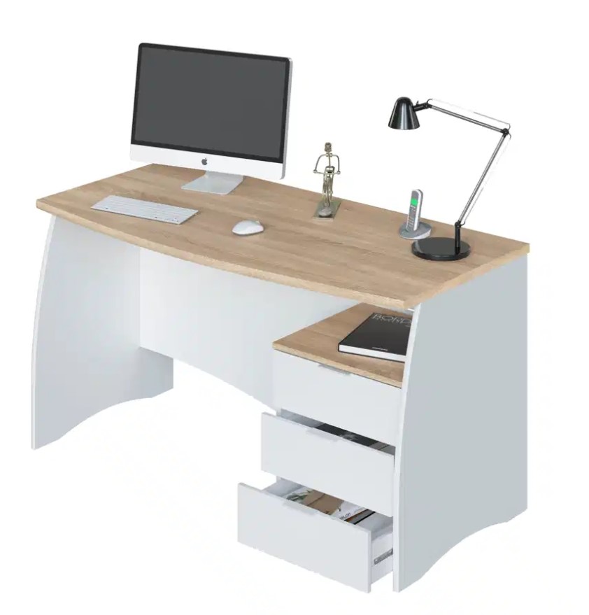 Fores Estil Office Desk - White/Oak