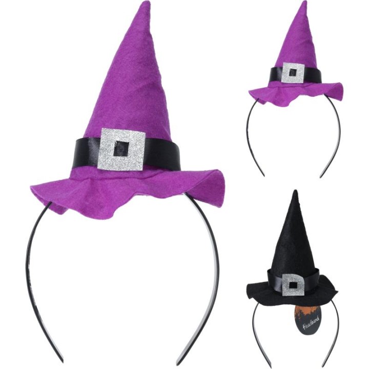 Headband With Witch Hat - Assorted Colors