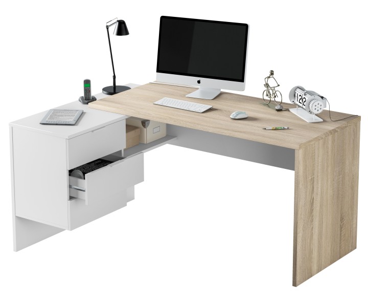 Fores Habitat Office Desk - White/Oak