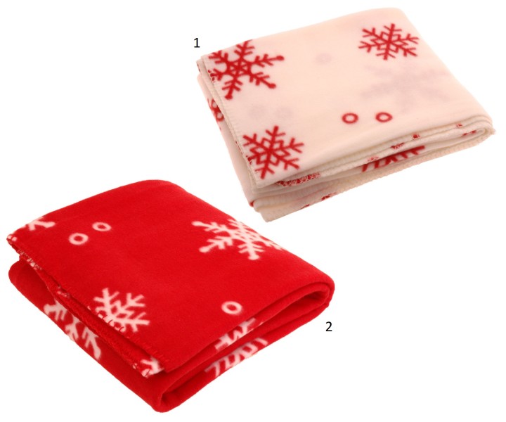 CHRISTMAS FLEECE BLANKET 160X130CM 2 ASSORTED COLORS
